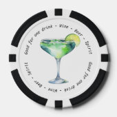 Modern zakelijk evenement QR Daiquiri Drink Vouche Poker Chips (Voorkant)