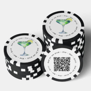 Modern zakelijk evenement QR Daiquiri Drink Vouche Poker Chips