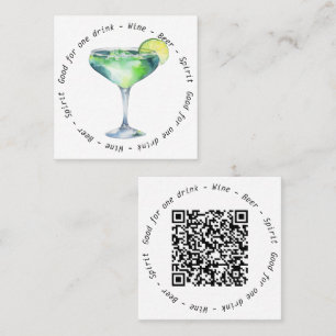 Modern zakelijk evenement QR Daiquiri Drink Vouche Vierkante Visitekaartje