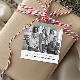 Modern Zakelijk Foto Kerstmis Bedankjes Labels