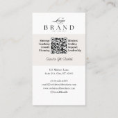 Modern Zakelijk Foto Monogram & Logo QR Code Visitekaartje (Achterkant)