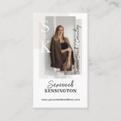 Modern Zakelijk Foto Monogram & Logo QR Code Visitekaartje (Voorkant)