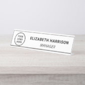Modern Zakelijk Logo Bureau Naambordje (Voorkant)