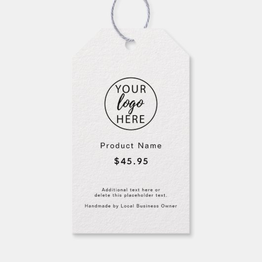 Modern Zakelijk Logo Eenvoudig Aangepaste Prijslab Cadeaulabel (Achterkant)