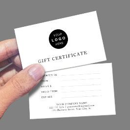 Modern zakelijk logo elegant cadeaubon visitekaartje