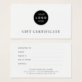 Modern zakelijk logo elegant cadeaubon visitekaartje (Voorkant /achterkant)