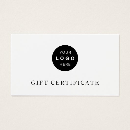 Modern zakelijk logo elegant cadeaubon visitekaartje (Voorkant)