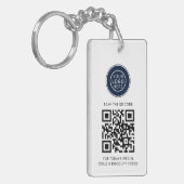 Modern Zakelijk Logo en QR Code Minimalistisch Sleutelhanger (Voorkant Links)
