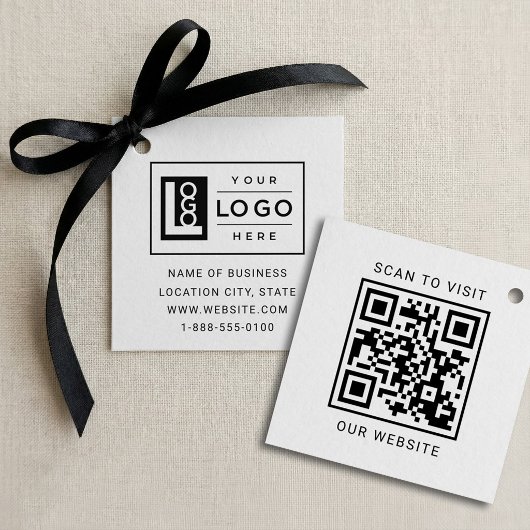 Modern Zakelijk Logo en QR-code op Maat Bedankjes Labels