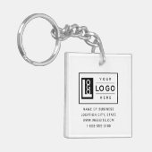 Modern Zakelijk Logo en QR-code op maat Sleutelhanger (Voorkant Links)