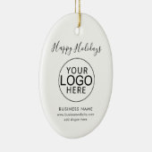 Modern zakelijk logo en QR-code script Kerstmis Keramisch Ornament (Rechts)