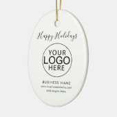 Modern zakelijk logo en QR-code script Kerstmis Keramisch Ornament (Links)