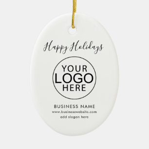 Modern zakelijk logo en QR-code script Kerstmis Keramisch Ornament