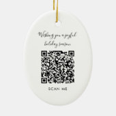Modern zakelijk logo en QR-code script Kerstmis Keramisch Ornament (Achterkant)