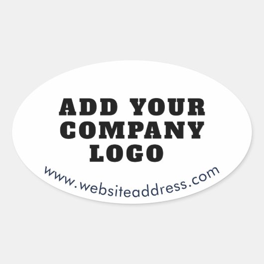 Modern zakelijk logo en website op maat ovale sticker (Voorkant)