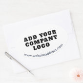 Modern zakelijk logo en website op maat ovale sticker (Envelop)