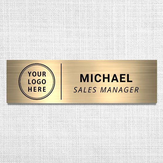 Modern Zakelijk Logo Goud Naamplaatje