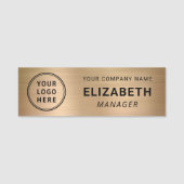 Modern Zakelijk Logo Goud Naamplaatje (Voorkant)