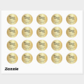 Modern Zakelijk Logo Goud Ronde Sticker (Vel)