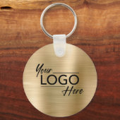 Modern Zakelijk Logo Goud Sleutelhanger (Voorkant)