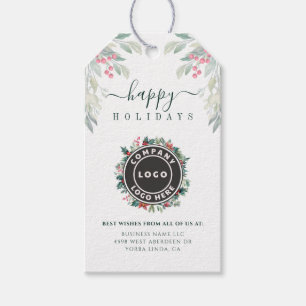 Modern Zakelijk Logo Kerstvakantie Bedrijfsleven Cadeaulabel
