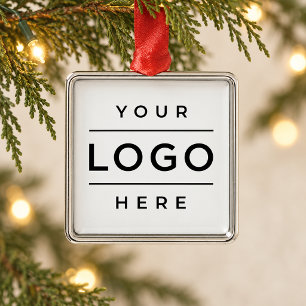 Modern Zakelijk Logo Merkherinnering Metalen Ornament
