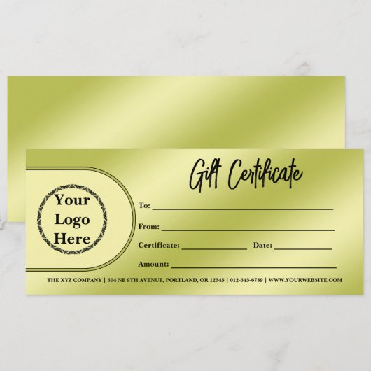 Modern zakelijk logo | Minimalistisch cadeaubon (Voorkant / Achterkant)