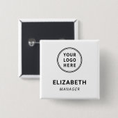 Modern Zakelijk Logo Naambordje Vierkante Button 5,1 Cm (Voorkant /achterkant)