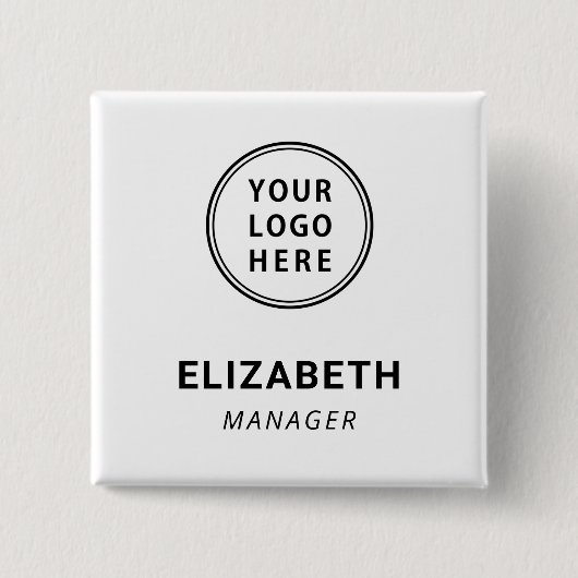 Modern Zakelijk Logo Naambordje Vierkante Button 5,1 Cm (Voorkant)