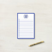 Modern Zakelijk Logo Navy Blauwe Takenlijst Post-it® Notes (Op bureau)