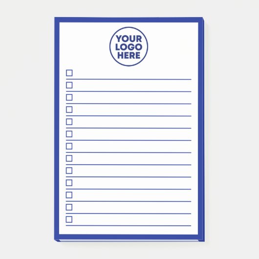 Modern Zakelijk Logo Navy Blauwe Takenlijst Post-it® Notes (Voorkant)
