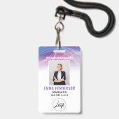 Modern zakelijk logo personeelsfoto badge (Voorzijde met lanyard)