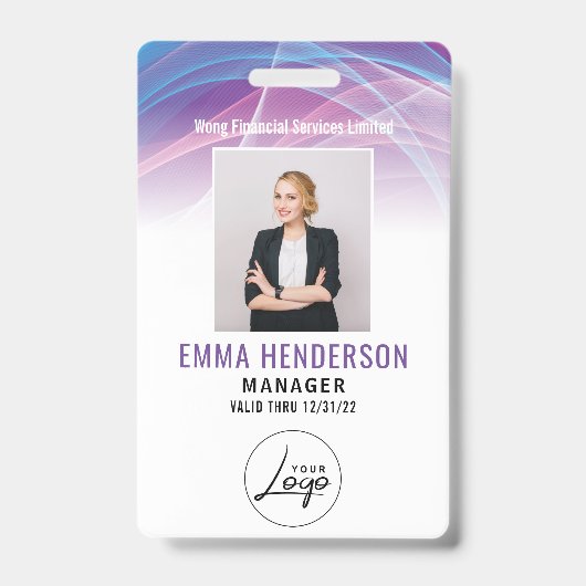 Modern zakelijk logo personeelsfoto badge (Voorzijde)