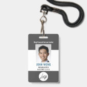 Modern zakelijk logo personeelsfoto badge (Voorzijde met lanyard)
