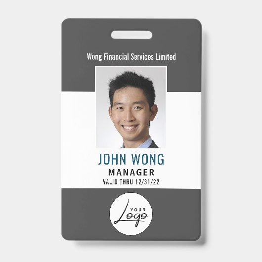 Modern zakelijk logo personeelsfoto badge (Voorzijde)