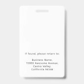 Modern Zakelijk Logo Persoon Naam Functie Titel Pa Badge (Achterkant)