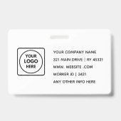 Modern Zakelijk Logo | Professionele Werknemers-ID Badge (Achterkant)