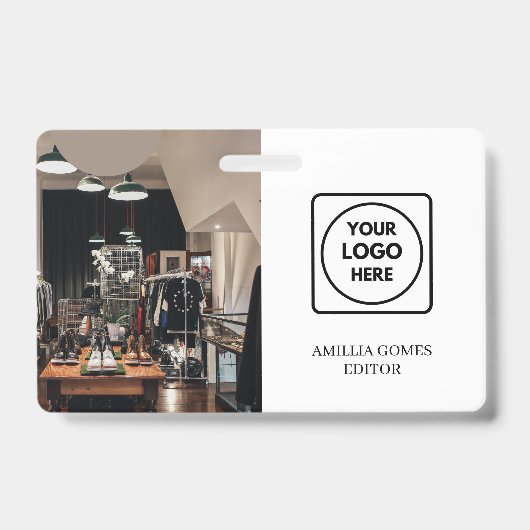 Modern Zakelijk Logo | Professionele Werknemers-ID Badge (Voorzijde)