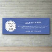 Modern Zakelijk Logo Promotionele Reclame Blauw Spandoek