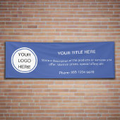 Modern Zakelijk Logo Promotionele Reclame Blauw Spandoek