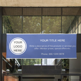 Modern Zakelijk Logo Promotionele Reclame Blauw Spandoek