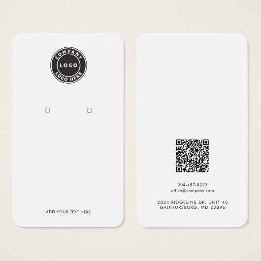 Modern Zakelijk Logo QR Code Oorbel Displaykaart Visitekaartje (Voorkant /achterkant)