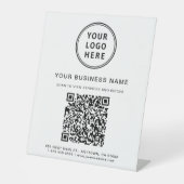 Modern zakelijk logo QR-code Reclamebord Met Voetstuk (Voorkant)