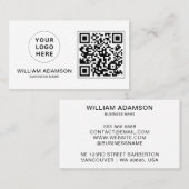 Modern Zakelijk Logo, QR Code | Wit Professioneel Visitekaartje (Voorkant / Achterkant)