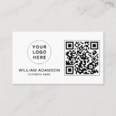 Modern Zakelijk Logo, QR Code | Wit Professioneel Visitekaartje (Voorkant)