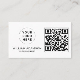 Modern Zakelijk Logo, QR Code | Wit Professioneel Visitekaartje