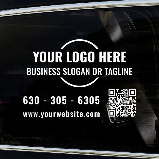 Modern Zakelijk Logo QR Code Witte Auto Vinyl Raamsticker
