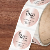 Modern Zakelijk Logo Roze Goud Ronde Sticker