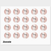 Modern Zakelijk Logo Roze Goud Ronde Sticker (Vel)