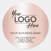 Modern Zakelijk Logo Roze Goud Ronde Sticker (Voorkant)